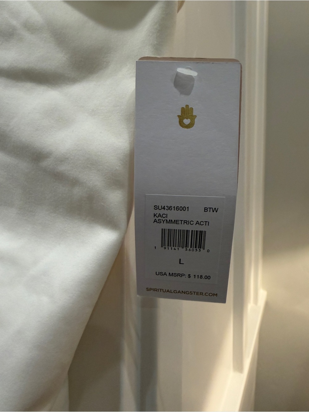 NWT Spiritual Gangster Kaci Asymmetric Active Dress White Size L - Picture 4 of 5